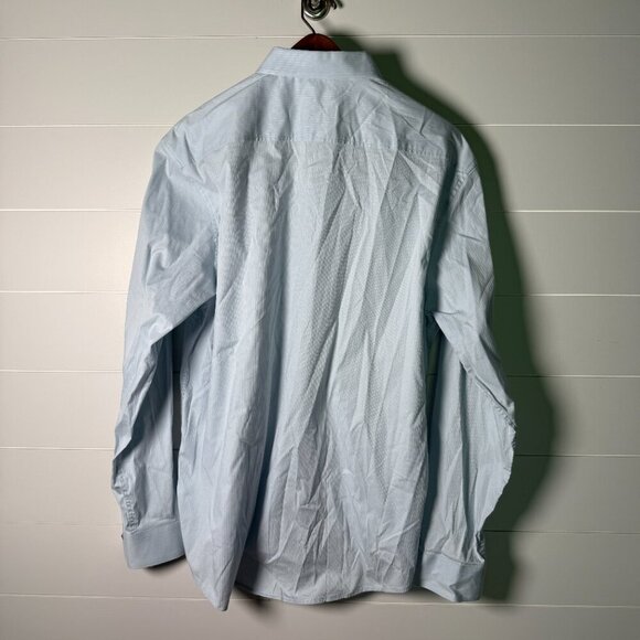 7 Diamonds Premium Button Down Shirt Men's Size XXL Light Blue and White Stripe - Picture 5 of 11